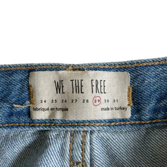 FREE PEOPLE We The Free Maggie Mid Rise Straight Leg Distressed Jeans 29 Grunge - Picture 12 of 13